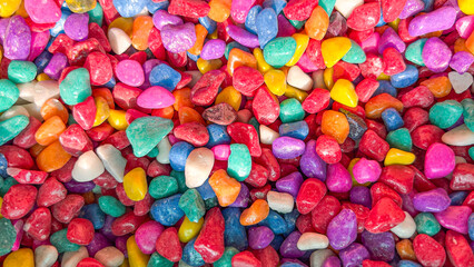A Vibrant Array of Colourful Polished Pebbles