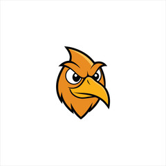 Cool Hawk Head Cartoon Vector Illustration for Logos and Mascots