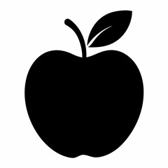 Apple silhouette black vector illustration and white background