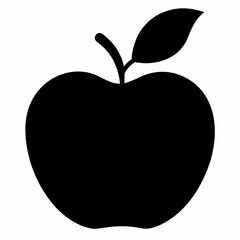 Apple silhouette black vector illustration and white background
