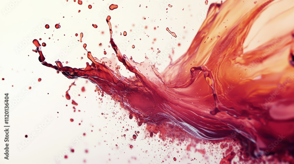 Poster vibrant splash of red liquid creates dynamic patterns and textures