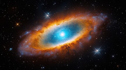 A vibrant galaxy with swirling colors and stars, showcasing cosmic beauty.