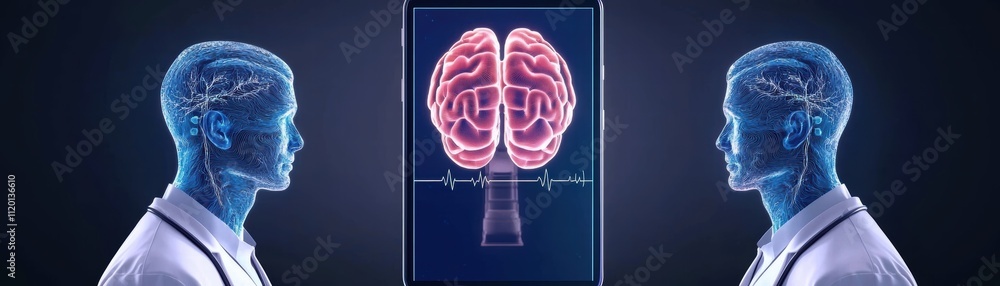 Aufkleber ai-powered mobile interface enhancing communication futuristic lab digital innovation close-up viewp
