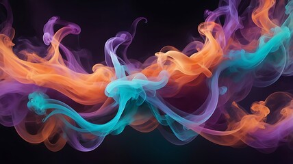 Obraz premium Ethereal Abstract Smoke and Light Wallpaper in Violet and Turquoise