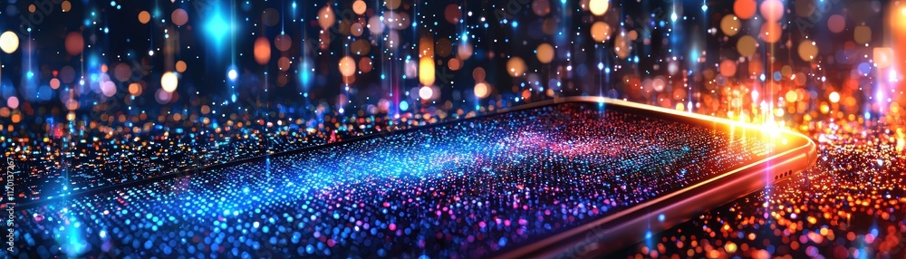 Poster ai-driven mobile app alerts a dazzling showcase of technology in a digital environment