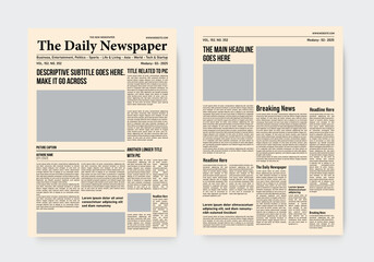 newspaper template old style. the daily newspaper vintage design template