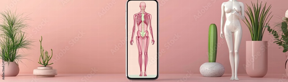 Poster ai-driven mobile app for holistic health tips wellness digital interaction modern setting user-centr