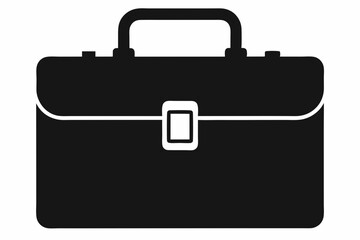 Briefcase vector silhouette black design white background
