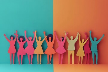 Diverse Team Unity Cutout Illustration