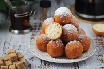 Quarkbelllchen, traditional German dessert made of cotton cheese and dough