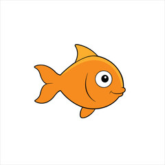 Glowing Goldfish Head Cartoon Vector Illustration for Logos and Designs