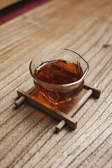 An Elegant Tea Presentation, Displayed Beautifully on a Charming and Inviting Wooden Surface