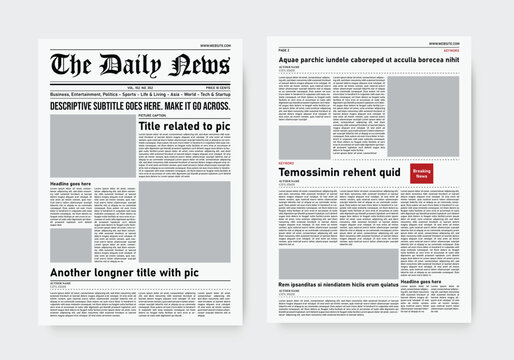 newspaper template old style. the daily newspaper vintage design template