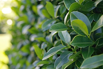 green leaves copy space