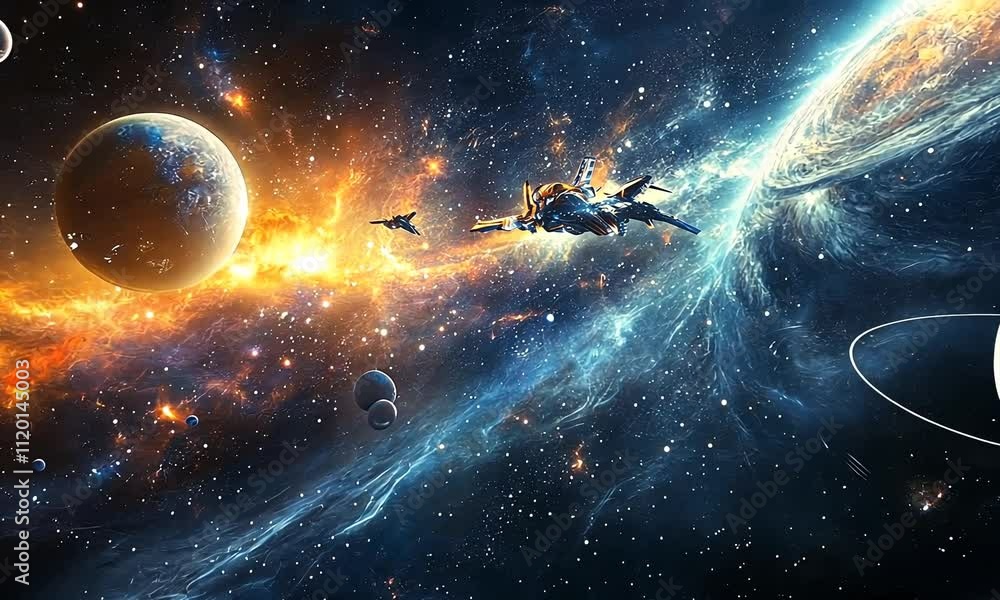 Aufkleber exploring distant galaxies and vibrant nebulae in a stunning cosmic journey through the universe bey