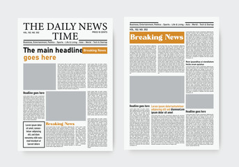 newspaper template old style. the daily newspaper vintage design template