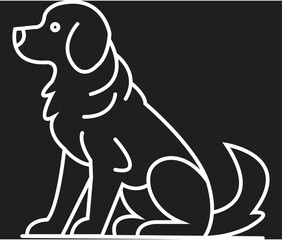 Naklejka premium Dog, puppy vector line icon,Pet friendly icon set. Included the icons as&nbsp;dog with transparent background.