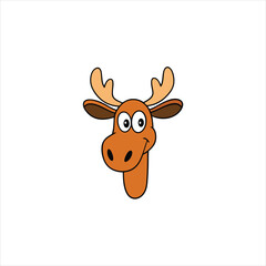 Playful Goofy Moose Head Vector for Icons and Illustrations