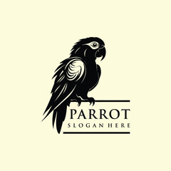 parrot logo design element vector template