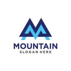 letter m mountain logo design element vector template