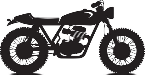 Fototapeta premium Silhouette of classic vintage motorcycle black vector