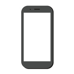 smartphone with blank white screen isolated on white background. vector illustration