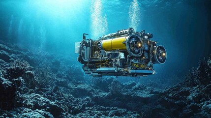 Advanced underwater vehicle utilizing AI technology for deep ocean exploration