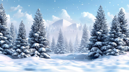 Fototapeta premium winter landscape with snow