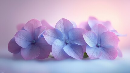 Obraz premium Delicate hydrangea blooms nature scene floral photography soft lighting close-up view beauty and tranquility