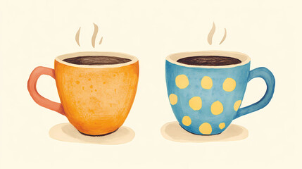 Obraz premium Two cups of coffee