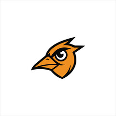 Stylized Sparrow Head Vector Design for Logos and Clipart