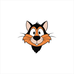 Wise Whiskers Head Cartoon Vector for Creative Art Projects
