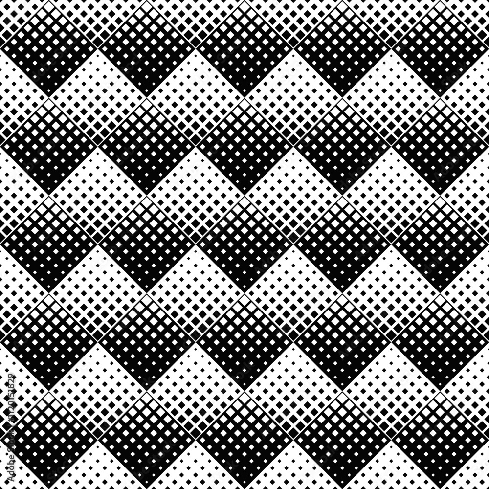 Poster geometrical abstract square pattern background - monochrome vector design from squares