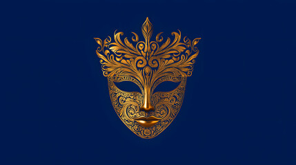 Venetian mask on a blue background. Venice masquerade for carnical and festivals