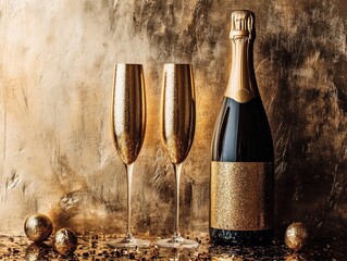 hic Party Table Golden Flutes Black Gloss