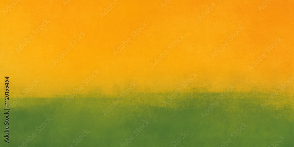 Poster vibrant and harmonious abstract composition with an orange and green gradient background