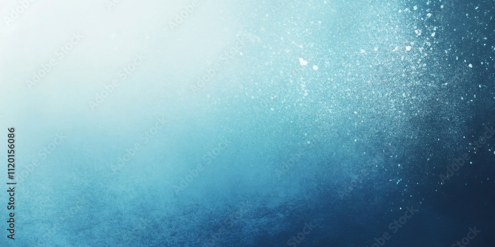 Poster white particles falling down on a textured blue background, creating a beautiful gradient effect, id