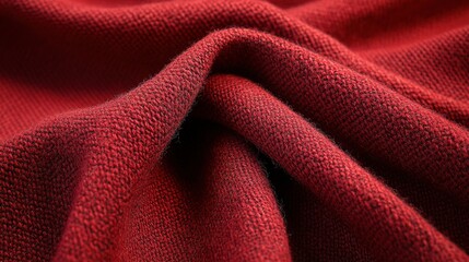 Luxurious Red Fabric Texture with Soft, Rich Appearance