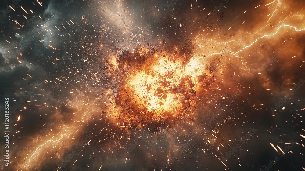 Poster dynamic abstract lightning explosion in dramatic background