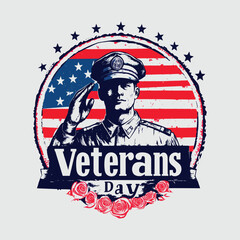 Naklejka premium Flat design soldier silhouette Veterans Vector