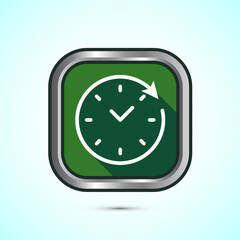 Long lasting icon design illustration. Durability icon design. Represents durability. Green Shadow Button Design