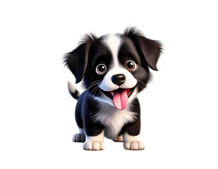 Charming animated puppy with a playful expression and lively character on display.