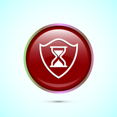 Long lasting icon design illustration. Durability icon design. Represents durability. Red Color Round Button Design