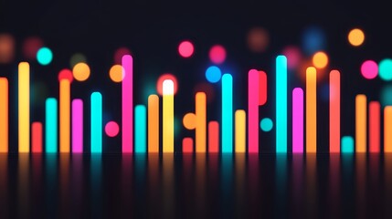 Colorful lights on dark background, a vibrant abstract display of illumination and color