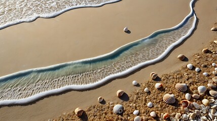 Obraz premium World Map Sculpted in Sand with Seashells on a Pristine Beach