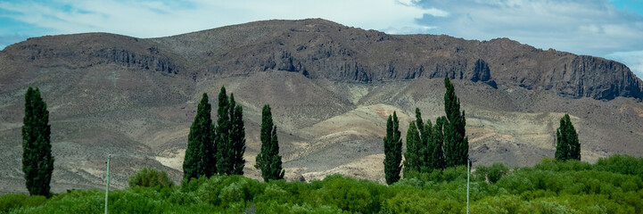 Mountains and stepppe landscape, patagonia, chubut province, argentina