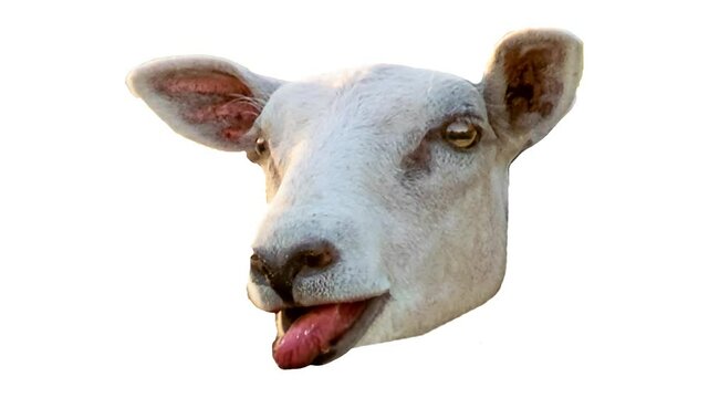 Sheep head bleating looped animation