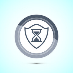 Long lasting icon design illustration. Durability icon design. Represents durability. Gray Color Button Design