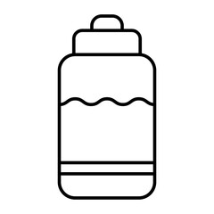Water Bottle Vector Line Icon Design