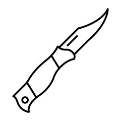 Survival Knife Vector Line Icon Design